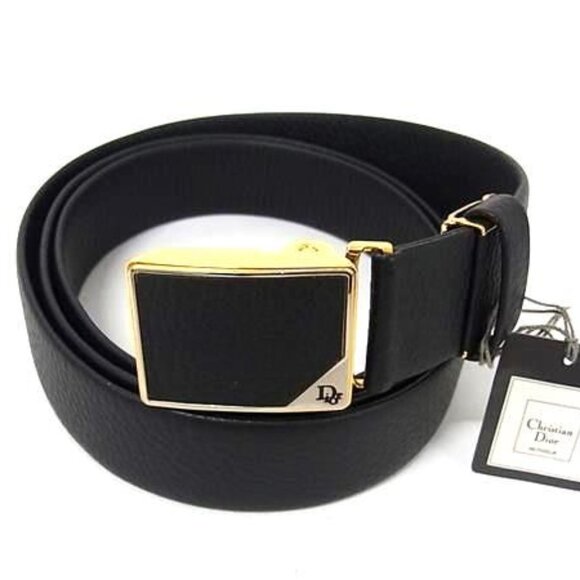 Christian Dior Leather Gold Hardware Belt Black Bp3273 main image 4